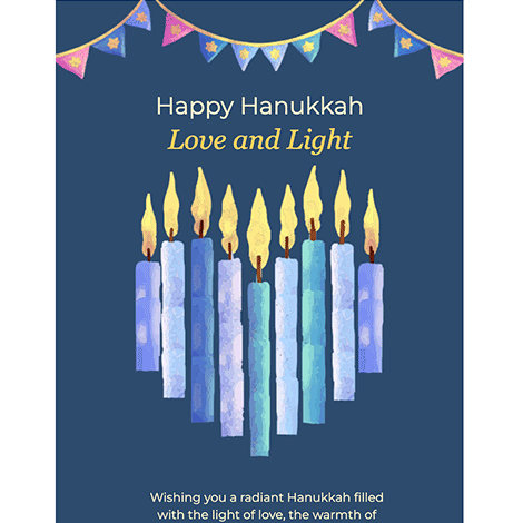 Painted Candles Hanukkah eCard